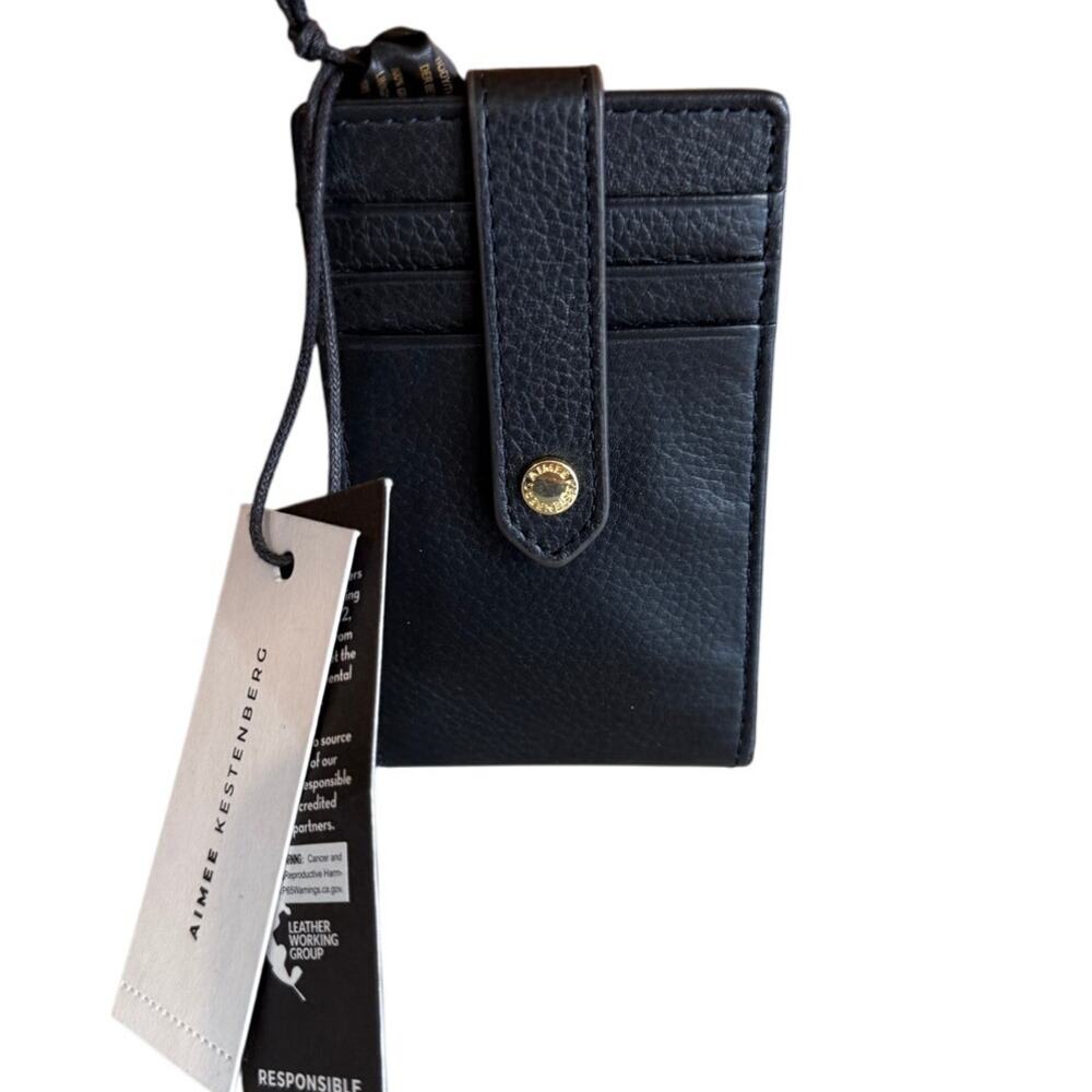 Aimee Kestenberg Vittoria Card Case Black Leather